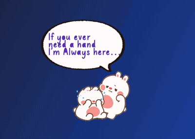 Two Rabbits Saying If You Ever Need a Hand I'm Always Here