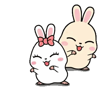 Two Rabbits Standing Next To Each Other Sticker