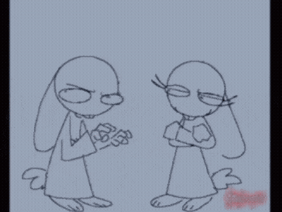 Two Rabbits Standing Side By Side GIF