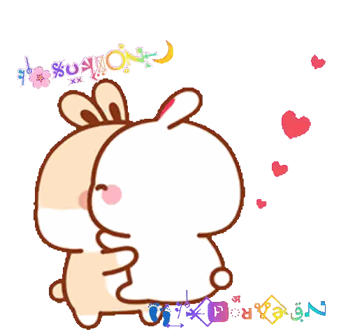 Two Rabbits With Bunny Behind Sticker