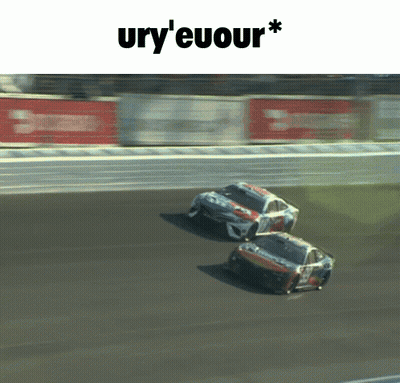 Two Racing Cars On Track With Ury'euour * GIF