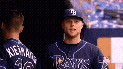 Two Rays Baseball Players Talking GIF