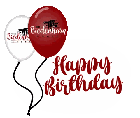 Two Red And White Balloons With The Words Happy Birthday On Them Sticker