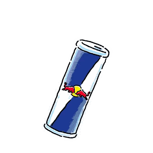Two Red Bull Cans With Stars Sticker