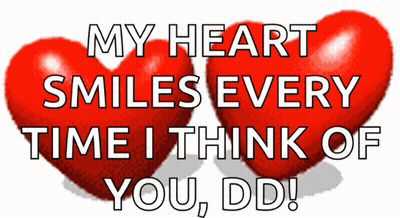 Two Red Hearts My Heart Smiles Every Time I Think Of You Dd GIF