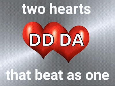 Two Red Hearts With Words Two Hearts Beat As One GIF