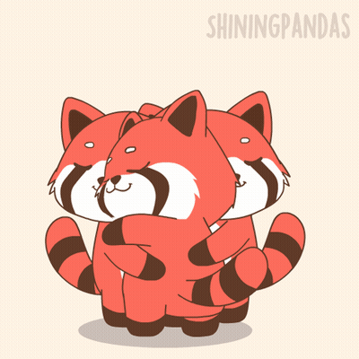 Two Red Pandas Hugging Shiningpandas GIF