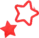 Two Red Stars Floating Sticker