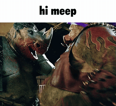 Two Rhinos Saying Hi Meep GIF