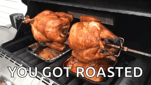 Two Roasted Turkeys With You Got Roasted GIF