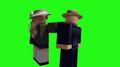 Two Roblox Characters Standing Next To Each Other GIF