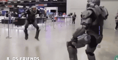 Two Robots Dancing Ds Friends GIF