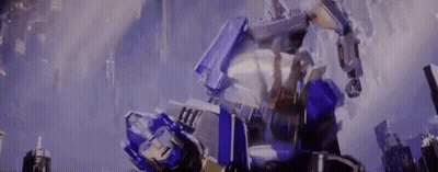Two Robots Fighting In A City GIF