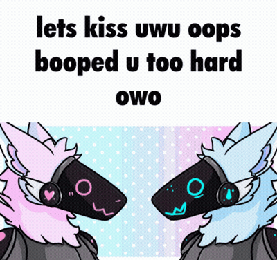 Two Robots Lets Kiss Uwu Oops Booped U Too Hard Owo GIF
