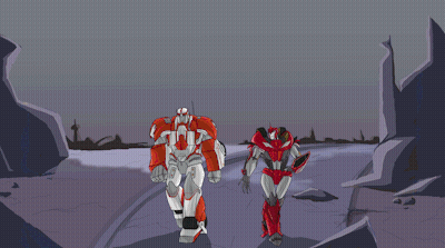 Two Robots One Red GIF