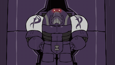 Two Robots With Skull Chest GIF