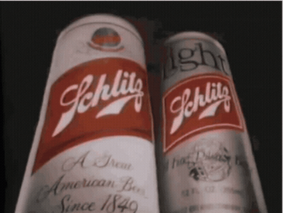 Two Schlitz Beer Cans GIF