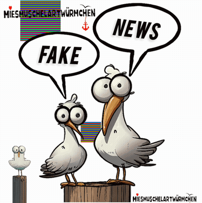 Two Seagulls Talking Fake And News GIF