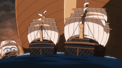 Two Ships With Marine On Sail GIF