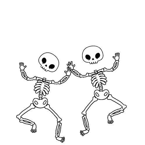 Two Skeletons Dancing Sticker
