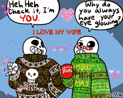 Two Skeletons In Scary Christmas Sweaters GIF