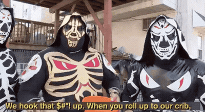 Two Skeletons Saying We Hook That Up When You Roll Up GIF