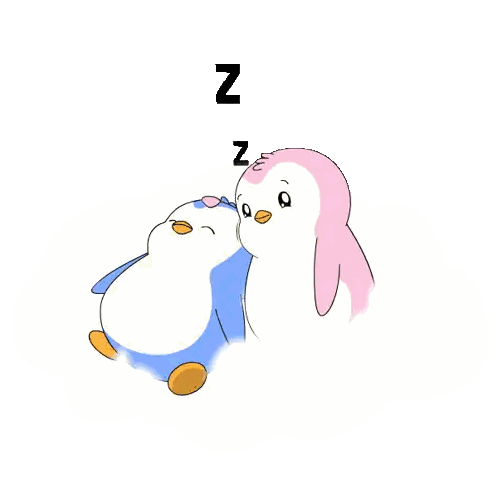 Two Sleeping Penguins With N And Z Above Sticker