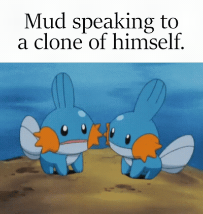 Two Small Fish Mud Speaking To Clone GIF
