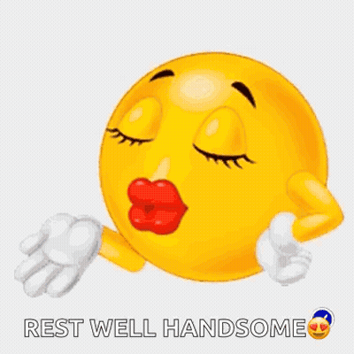 Two Smiley Faces Kissing With Hearts Rest Well Handsome GIF