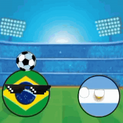 Two Soccer Balls Wearing Sunglasses With Ball On Top GIF