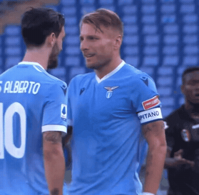 Two Soccer Players Are Standing Next To Each Other And One Of Them Has The Number 10 On His Shirt GIF