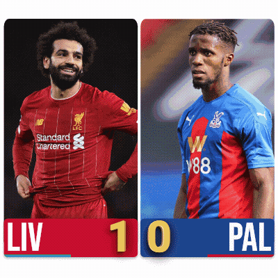 Two Soccer Players Are Standing Next To Each Other And The Score Is 1-0 GIF