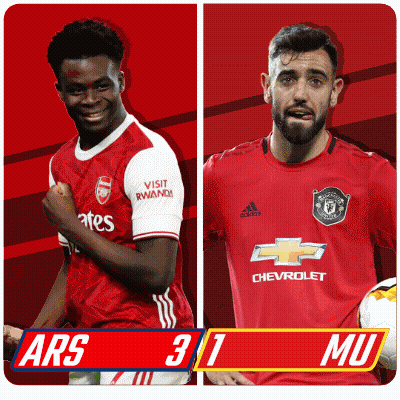 Two Soccer Players Ars And Manchester United GIF