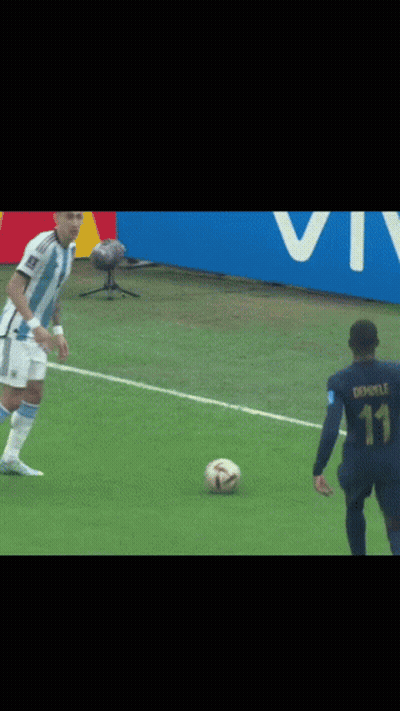 Two Soccer Players Fighting For Ball, One In Adidas Jersey GIF