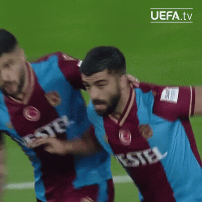 Two Soccer Players Fighting With Uefa.tv GIF