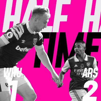 Two Soccer Players Holding Hands Pink Background Half Time GIF