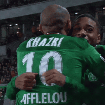 Two Soccer Players Hugging Number 10 GIF