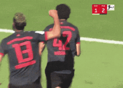 Two Soccer Players In Number 42 Jerseys GIF