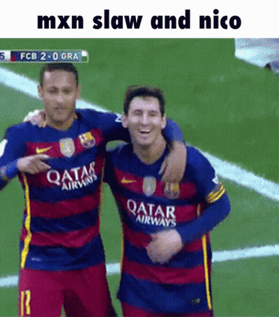 Two Soccer Players In Qatar Airways Jerseys GIF