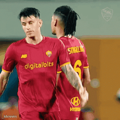 Two Soccer Players In Red Jerseys With Digitalbits GIF