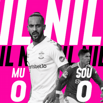 Two Soccer Players On A Pink Background With The Numbers 0 And 0 On Them GIF