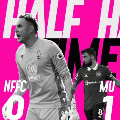 Two Soccer Players On A Pink Background With The Words Half Time Nfc 0 GIF