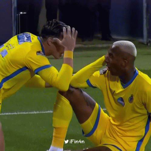 Two Soccer Players On Field GIF