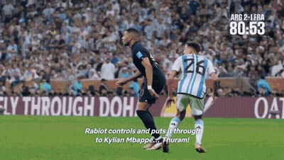 Two Soccer Players On Field With Fly Through Doh Sign GIF