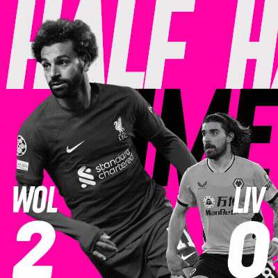 Two Soccer Players On Pink Background Half Time GIF