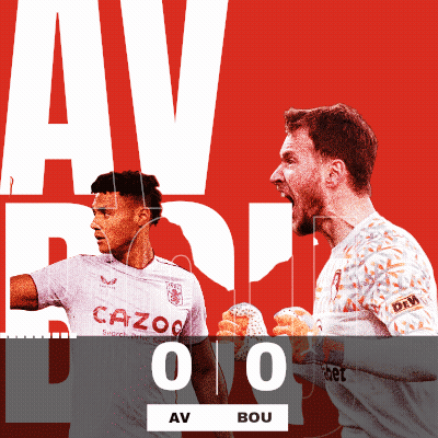 Two Soccer Players On Red Background With Score 0-0 GIF