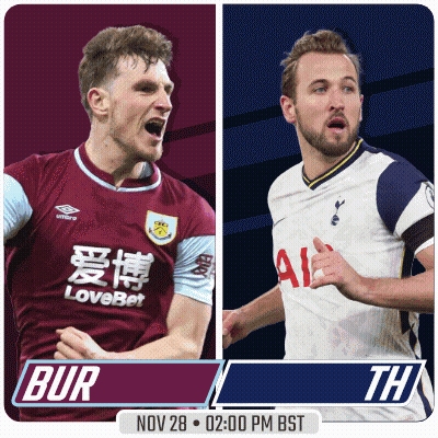 Two Soccer Players One From Bur And One From Tottenham Are On A Poster GIF
