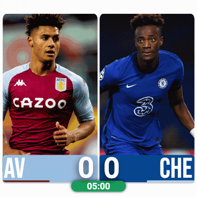 Two Soccer Players One From Cazoo And The Other From Chelsea Are Shown GIF