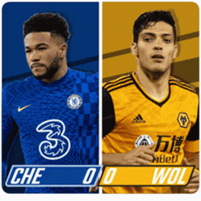 Two Soccer Players One From Chelsea And The Other From Wolves Are Shown GIF