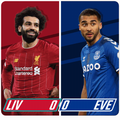 Two Soccer Players One From Liverpool And One From Everton Are Shown GIF